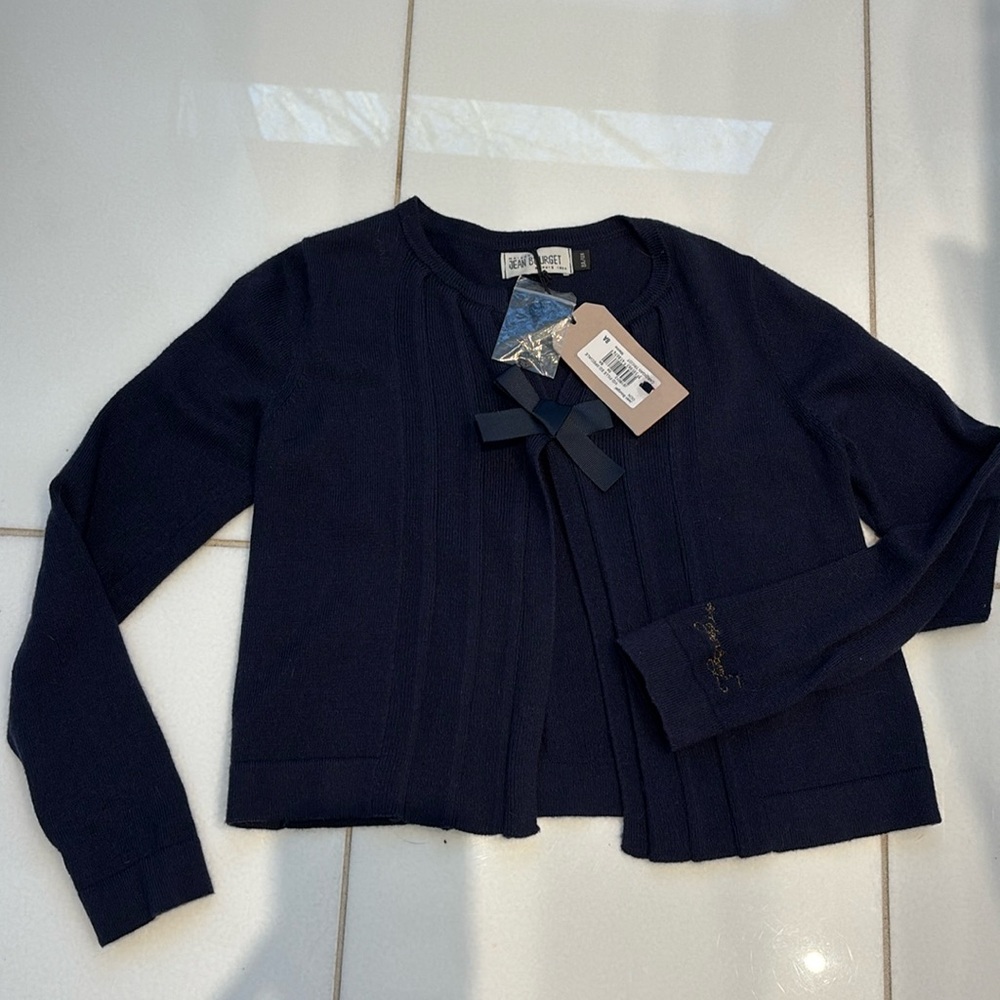 Maison Jean Bourget girls navy cardigan